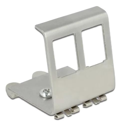DeLOCK Keystone Metal Mounting 2 Port for DIN rail