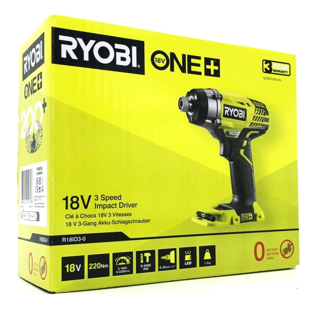 Ryobi One+ R18ID3-0 Slagboremaskine Uden batteri Intet batteri 1/4 unbrakosokkel
