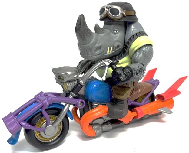 Teenage Mutant Ninja Turtles: Rocksteady Chopper Cycle figur + motorcykel