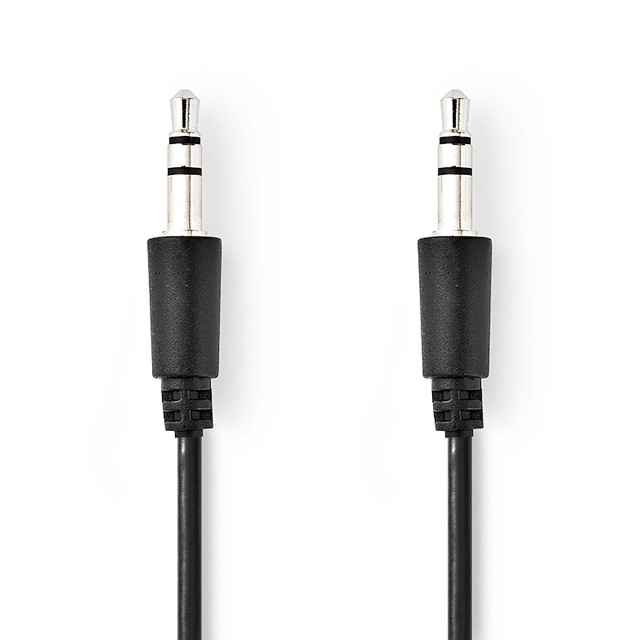 Nedis Stereo Audio kabel | 3.5 mm Hanstik | 3.5 mm Hanstik | Nikkelplateret | 1.00 m | Runde | Sort | Label