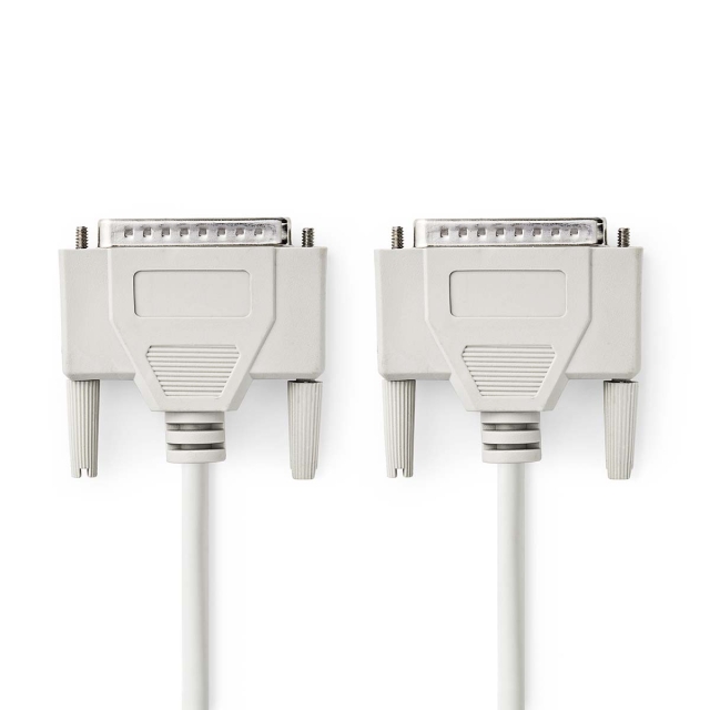 Nedis Seriel kabel | D-SUB 25-Pin Han | D-SUB 25-Pin Han | Nikkelplateret | 2.00 m | Runde | PVC | Elfenben | Label