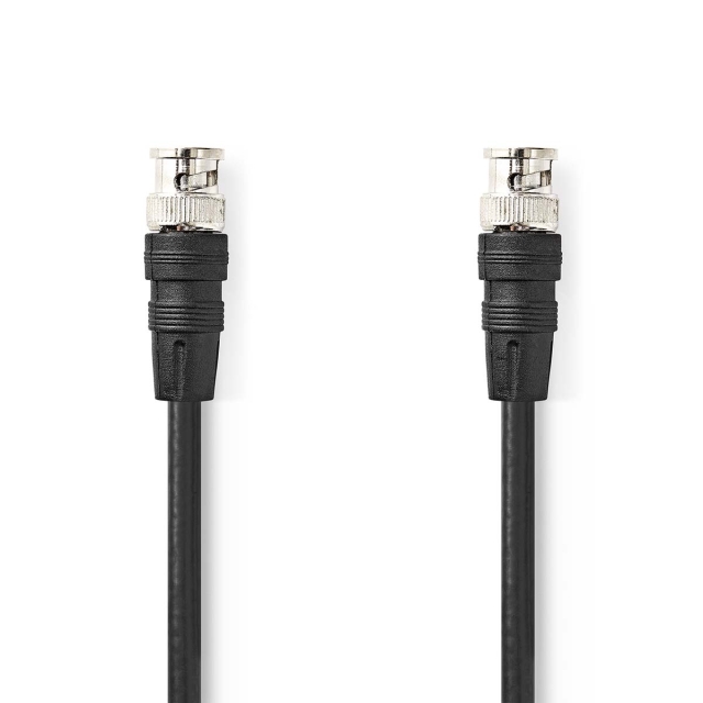 Nedis BNC videokabel | BNC Han | BNC Han | Nikkelplateret | 75 Ohm | 1.00 m | Runde | PVC | Sort | Label