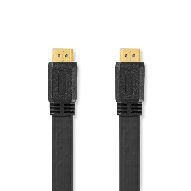 Nedis High Speed HDMI ™ kabel med Ethernet | HDMI™ Stik | HDMI™ Stik | 4K@30Hz | 10.2 Gbps | 1.50 m | Fladt | PVC | Sort | Label