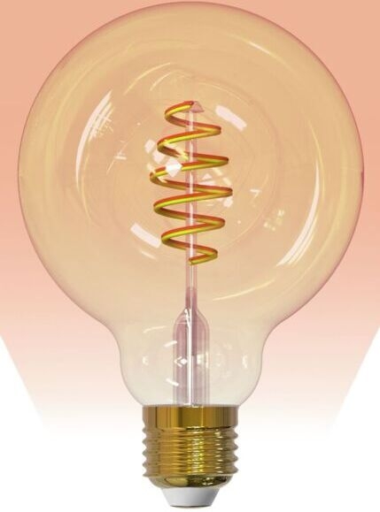 Airam SmartHome Globe 95 glødelampe, E27, ravfarvet, 350lm, 1800-3000K, WiFi