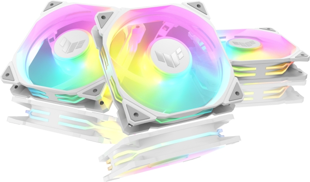 ASUS TUF Gaming TR 120 ARGB PWM-blæser, 120 mm, hvid, 3-pak