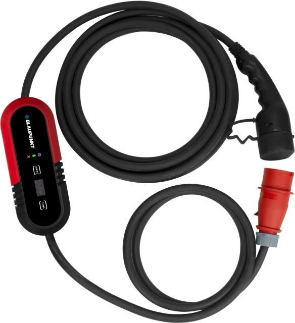 blaupunkt P3PM2T2 - Elbiloplader med regulator, 8 m, 3-faset, CEE-Type2