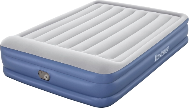 Bestway Tritech™ Luftmadras Queen luftfyldt ekstraseng, indbygget pumpe, 203 x 152 x 46 cm