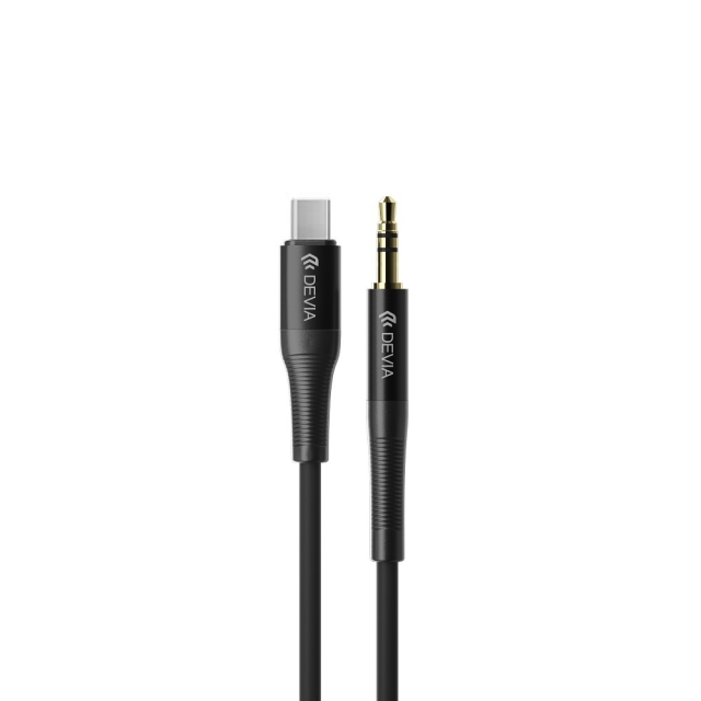 Devia lydkabel Ipure EC620 jack 3,5 mm - USB-C 1m sort