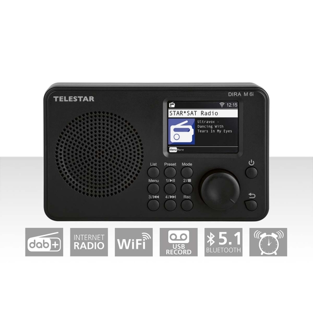 TELESTAR DIRA M 6i Ultrakompakt multifunktionsradio DAB+ / FM / Internet / Bluetooth Sort