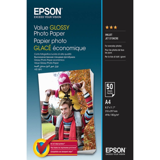 Epson Value Glossy Photo Papir A4 - 50 Ark