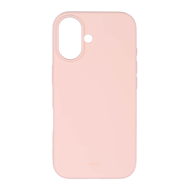 Onsala Mobilcover med Silikone Feel Chalk Pink - iPhone 16