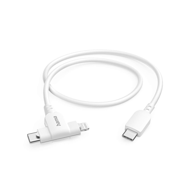 Hama Ladekabel USB-C til USB-C eller Lightning 1,5 m hvid