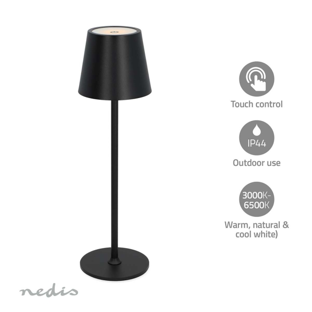 Nedis LED bordlampe | LED | 1.8 W | 150 lm | 3000 - 6000 K | Sort