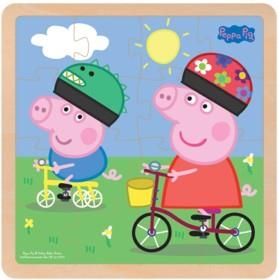 Barbo Toys Peppa Pig træpuslespil Bikeride