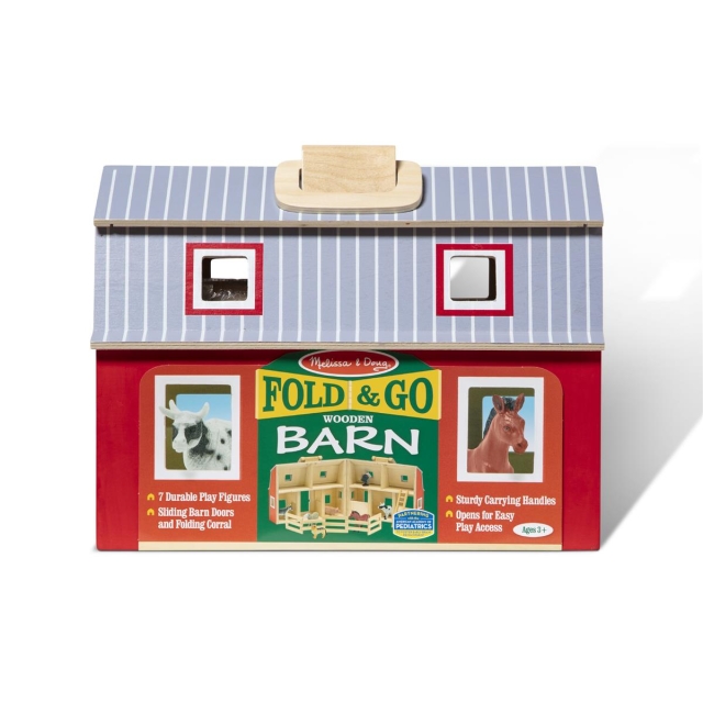 Melissa & Doug Fold & Go-stald i træ