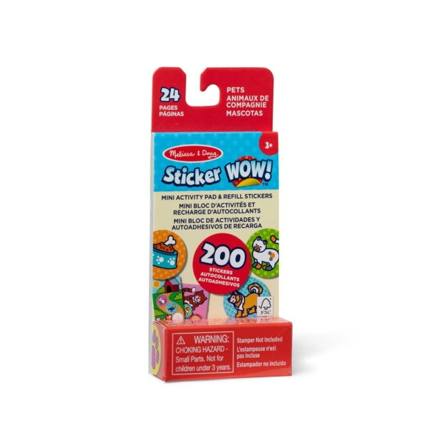 Melissa & Doug Klistermærke WOW! Mini Activity Pad & Refill Stickers : Kæledyr