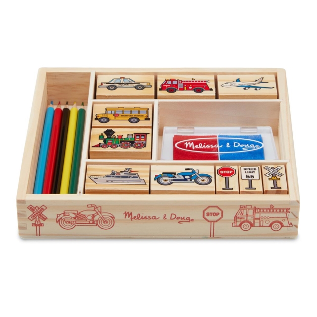 Melissa & Doug Stempelsæt i træ Køretøjer