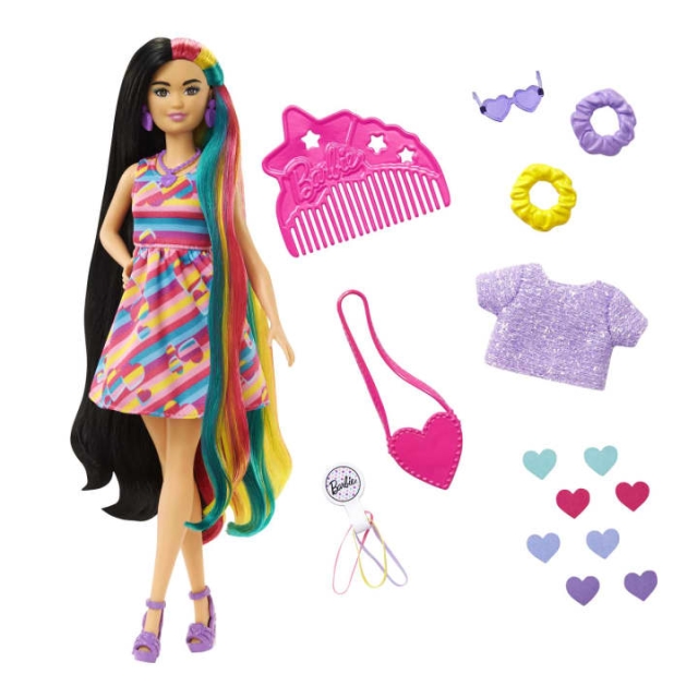 Barbie Totally Hair - Dukke med hjerte-tema (HCM90)