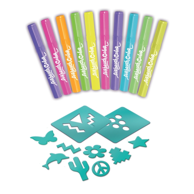 Airbrush Plush Refill Neon Kit x 10 mærker (1019)