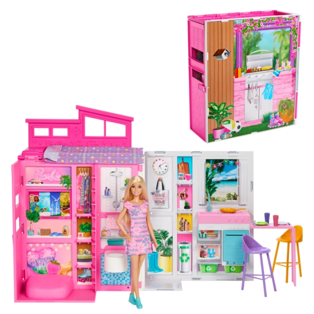 Barbie Getaway dukkehus og dukke (HRJ77)
