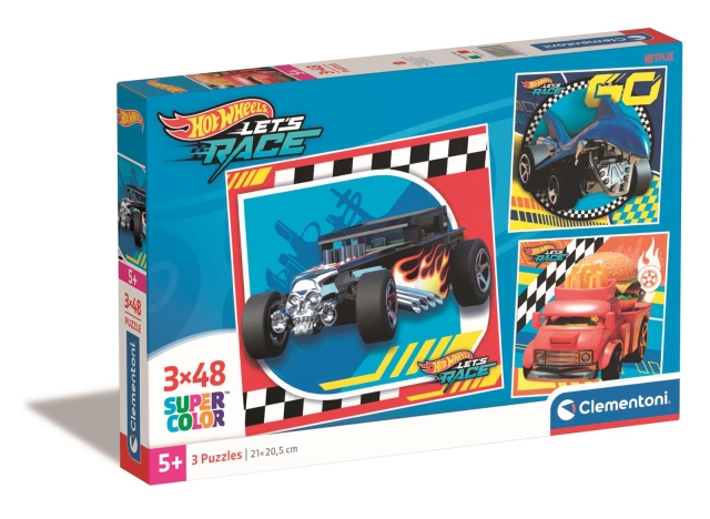 Clementoni 3x48 brikker Puslespil Børn Hotwheels