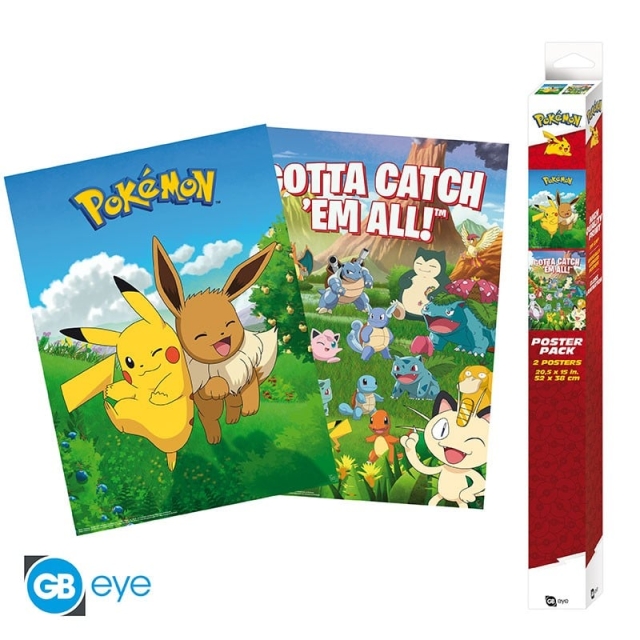 Abysse POKEMON - Sæt 2 plakater - Miljøer (52x38)