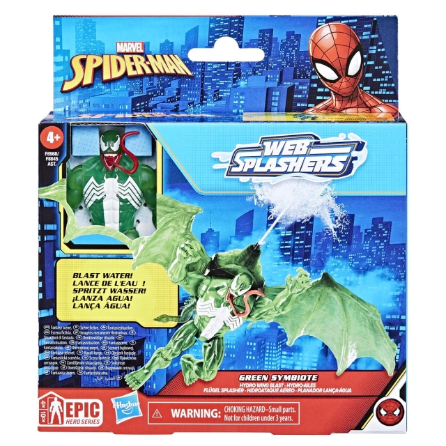 Spider-Man Web Splashers figur og køretøj Green Symbiote