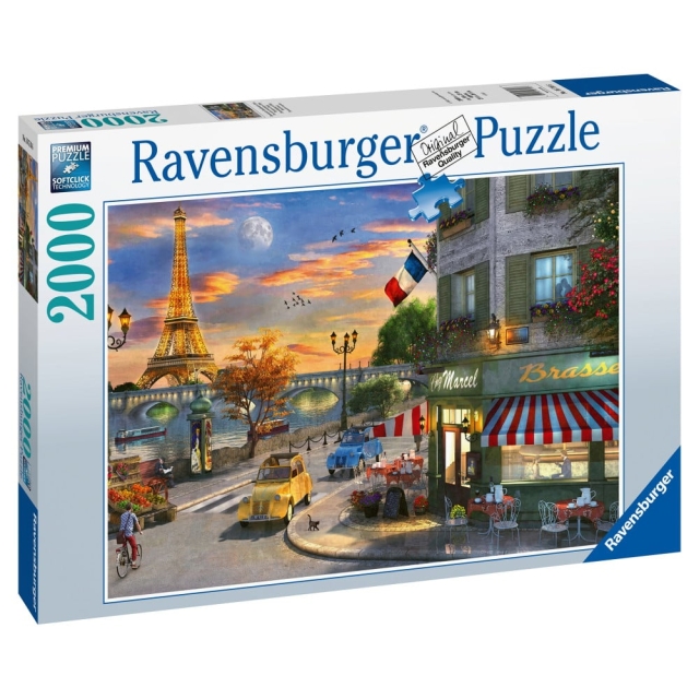 Ravensburger Puslespil 2000p - Solnedgang i Paris (10216716)