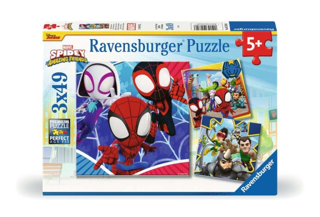 Ravensburger Puslespil Spideys eventyr 3x49p