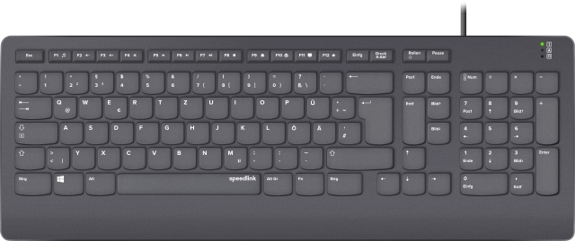 Speedlink HI-GENIC Antibakterielt tastatur, sort - DE Layout