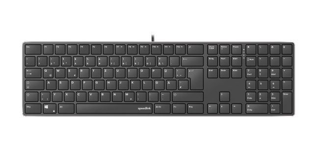 Speedlink RIVA Slim Metal Scissor Keyboard, sort - DE Layout