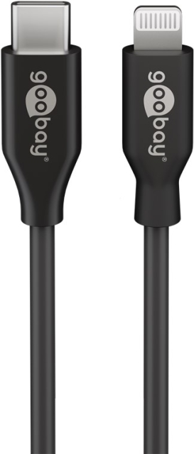 Goobay Lightning till USB-C™ laddnings- och synkroniseringskabel, 1 m, svart MFi-kabel för Apple iPhone/iPad