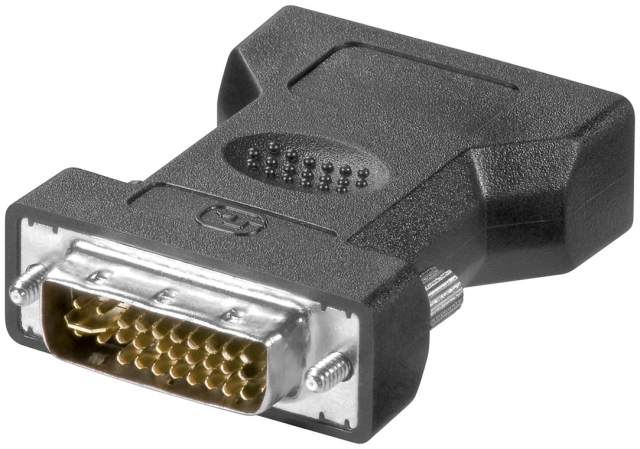 Goobay Analog DVI-I/VGA-adapter, Guldpläterad DVI-I plug Dual Link (24 + 5 stift) > VGA-uttag (15-pin)