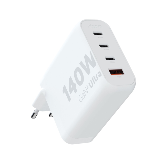Xtorm 140W GaN2 Ultra Home Charger 3xUSB-C/USB-A Hvid