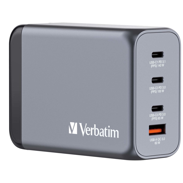 Verbatim GNC-240 GaN Charger 4 Port 240W USB-A/USB-C