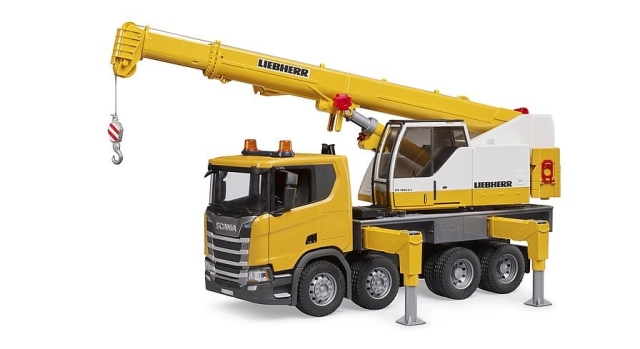 Bruder Scania Super 560R Liebherr-kranbil med lys og lyd (03571)