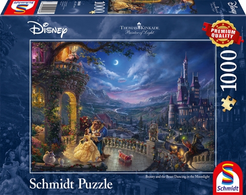 Schmidt Thomas Kinkade: Disney - Skønheden og udyret danser i måneskinnet (1000 brikker) (SCH4848)