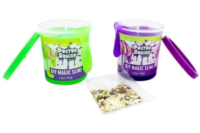 Doctor Squish DIY Magic Slime Dobbeltsæt Grøn og Lilla (38496)