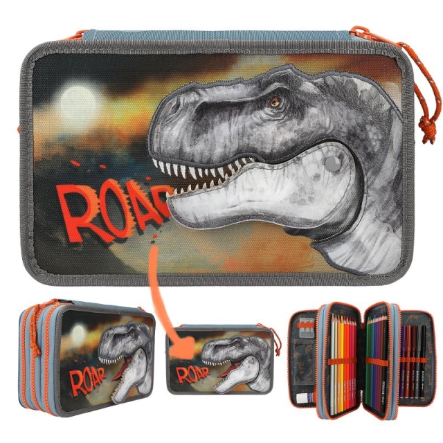 Dino World Tredobbelt penalhus ROAR ( 0411756 )