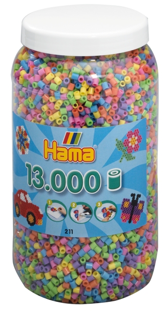 HAMA Beads Midi - Pastel Mix, 13.000 stk (211-50)
