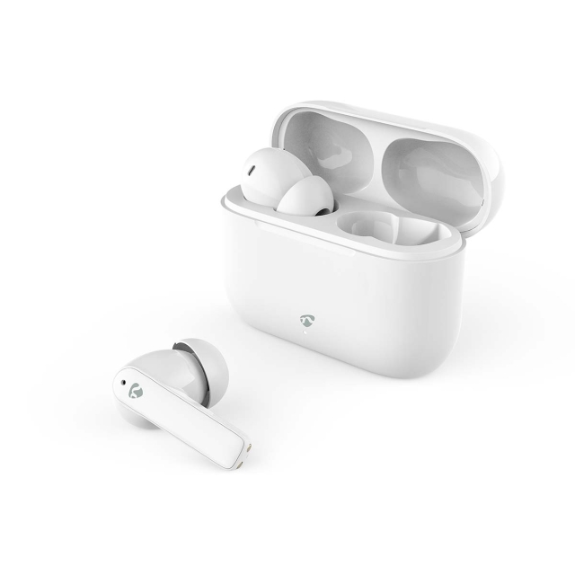 Nedis Fuldt Trådløse hovedtelefoner | ENC (Environmental Noise Cancelling) | Bluetooth® | Batteri 1 driftstid ved standardbrug: 1440 min | Touch Control | Opladningsholder | Trådløs opladningsetui | Indbygget mikrofon | Understøtter stemmestyring | Støjre