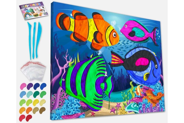 SPLAT PLANET Lermaleri på lærred 30x40cm - Havet (777680)