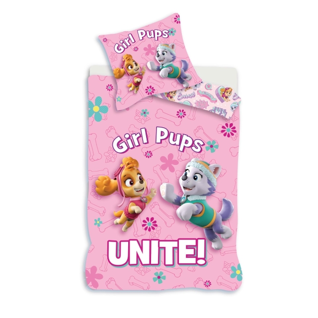 Paw Patrol Sengelinned - Juniorstørrelse 100x140 cm - Pigehvalpe