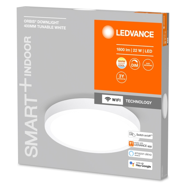 LEDVANCE Smart+ Downlight overflade - vendbar hvid 40 cm - Wi-Fi