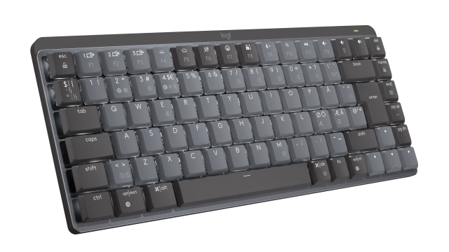 Logitech MX Compact Mechanical Wireless Illuminated Keyboard - Nordisk - Clicky Switch