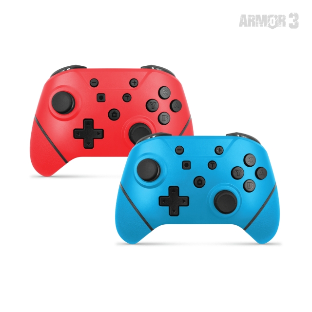 Hyperkin Nuchamp trådløs controller - Switch/Oled (2in1-pakke) (sort, rød)
