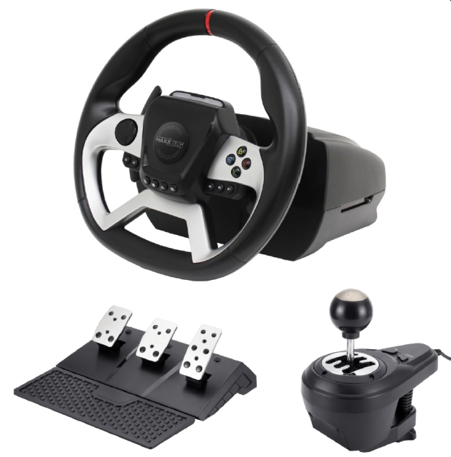 Maxx Tech Pro FF Racing Wheel Kit (rat, 3-pedalsæt og gearstang) - PS4/PC/XBOX