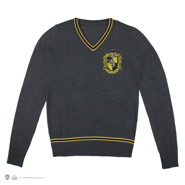 Harry Potter Hufflepuff - Grå strikket sweater - Small