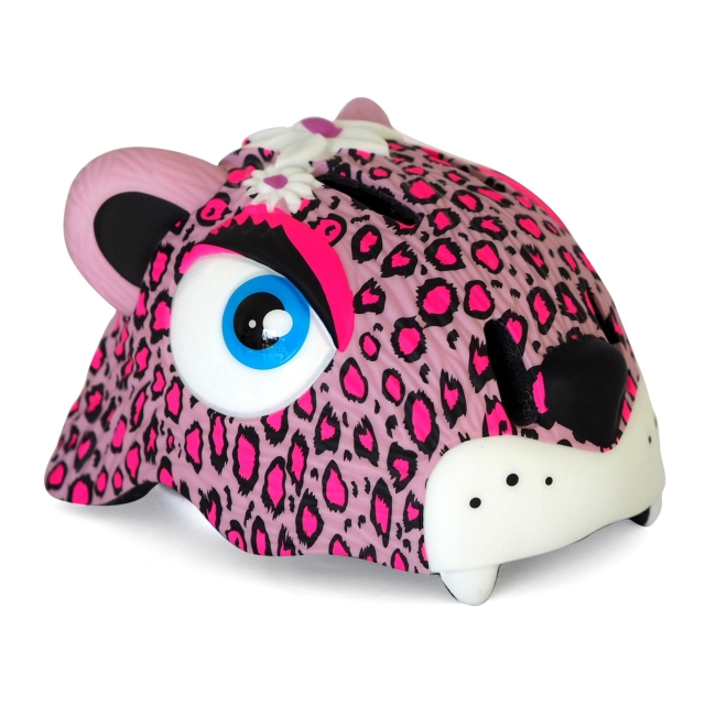 Crazy Safety Leopard cykelhjelm - pink (49-55 cm) (100301-01-01)
