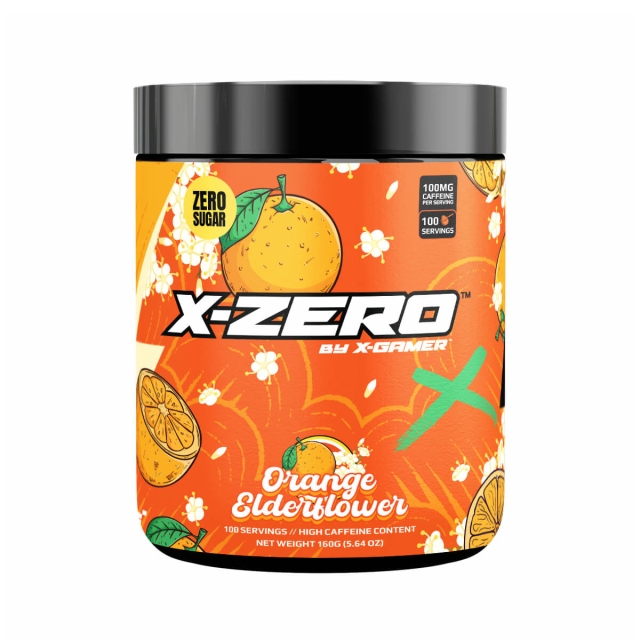 X-GAMER Energidrikpulver X-Zero 160 gram Orange Elderflower